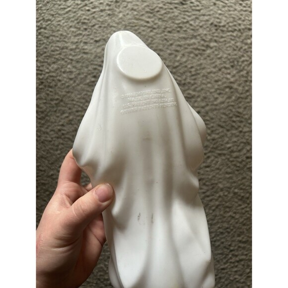 10” VTG Empire 1995 Plastic Blow Mold Halloween Ghost White Holding Pumpkin - Picture 5 of 6